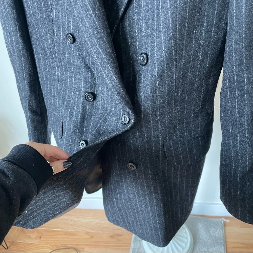Hackett London Bergdorf Goodman Wool Gray Pinstripe Suit Jacket Blazer EUC 40L